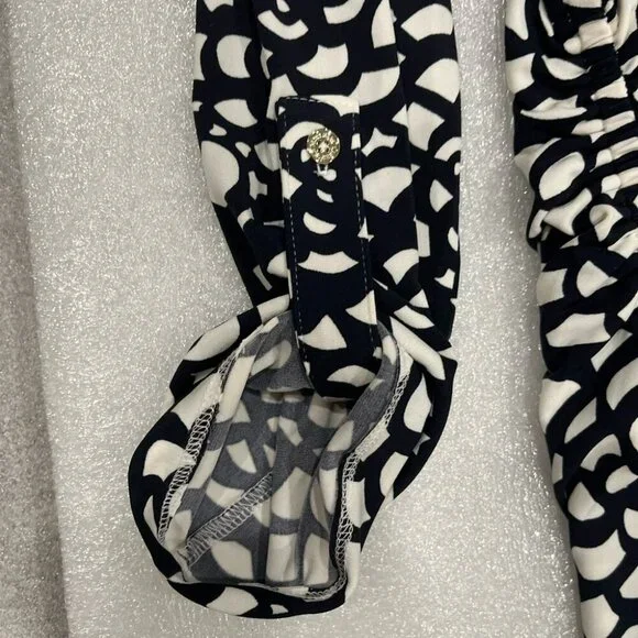 [M]Karl Lagerfeld Floral Prints V Neck L/S Pullover Jersey Blouse - Picture 3 of 6